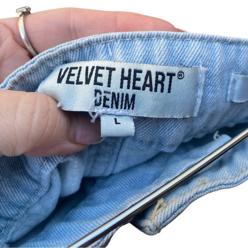 Velvet Heart Denim Paulina Skirt Midi Length Split Front Casual I Size: L - Picture 11 of 11